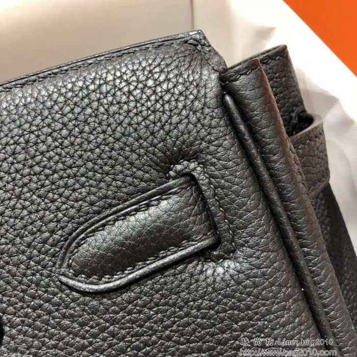 HERMES愛馬仕 鉑金包 Birkin 黑色 進口togo小牛皮 手工蠟線縫製 時尚手提肩背包  Ama1543